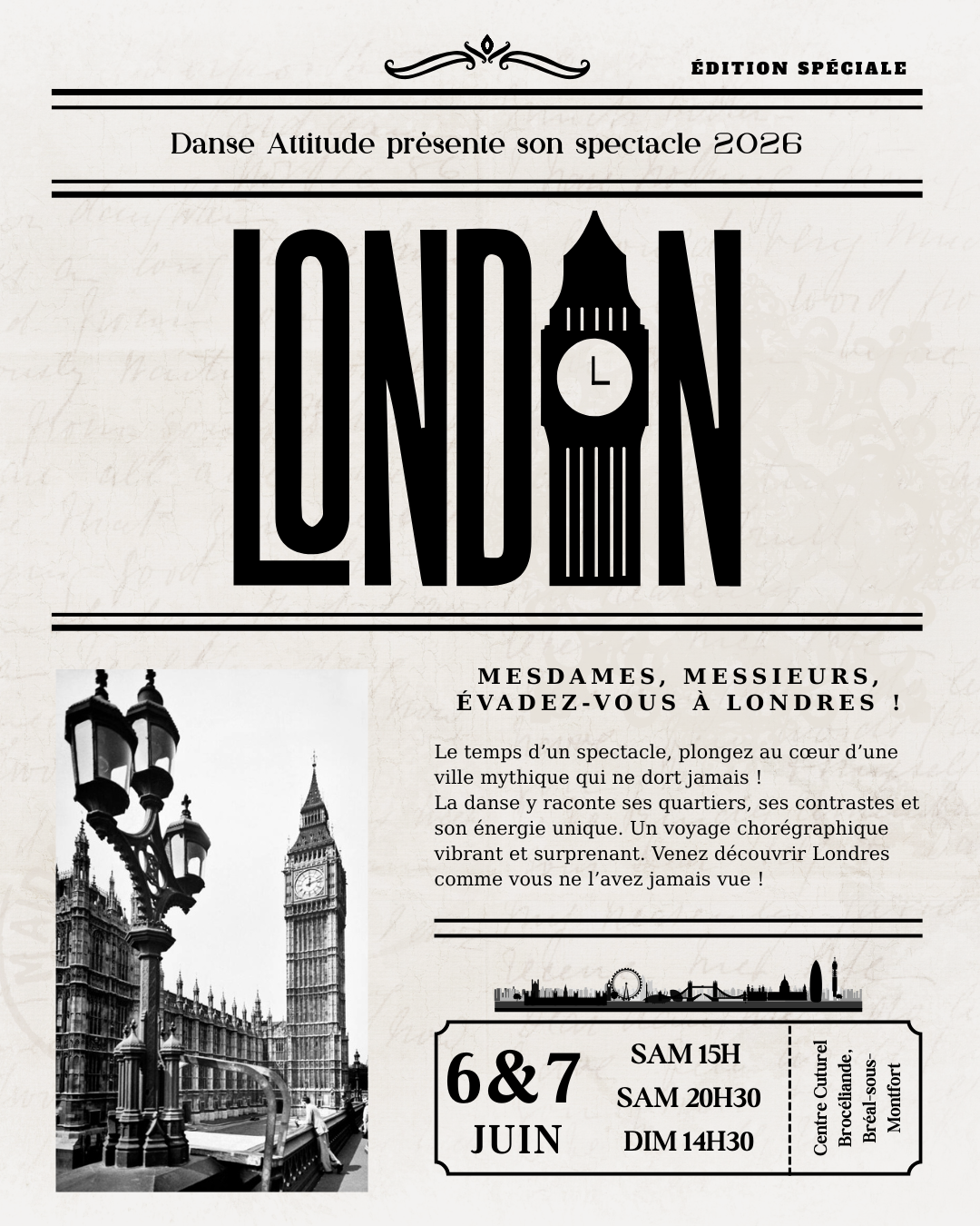 Affiche spectacle 2026 - "LONDON"